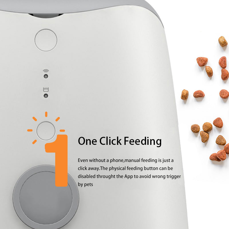 Smart Pet Feeder with 1080p HD Camera & Two-Way Audio - 3.7L Capacity